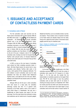 1. ISSUANCE AND ACCEPTANCE OF CONTACTLESS PAYMENT CARDS