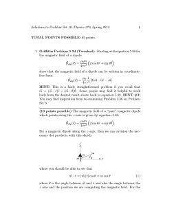 1 Solutions to Problem Set 10, Physics 370, Spring 2014