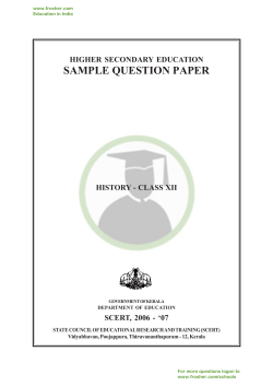 SAMPLE QUESTION PAPER HIGHER SECONDARY EDUCATION HISTORY - CLASS XII