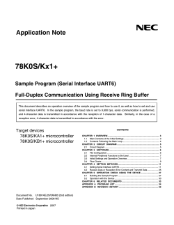 78K0S/Kx1+  Application Note Sample Program (Serial Interface UART6)
