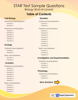 STAR Test Sample Questions Table of Contents Biology (End-of-course) Cell Biology