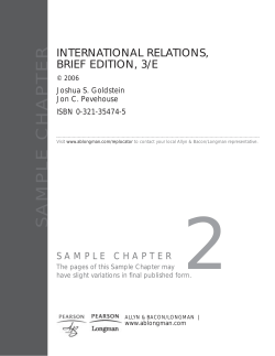 2 SAMPLE CHAPTER INTERNATIONAL RELATIONS, BRIEF EDITION, 3/E