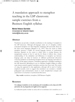 A translation approach to metaphor teaching in the LSP classroom: