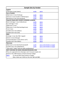 Sample Sets by Vendor