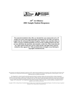 AP Art History 2001 Sample Student Responses