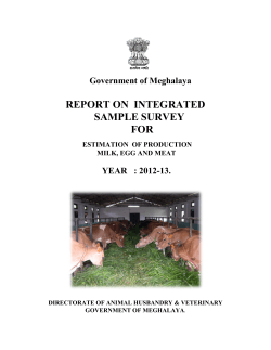 REPORT ON  INTEGRATED SAMPLE SURVEY FOR