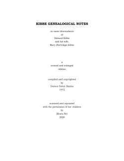 KIBBE GENEALOGICAL NOTES