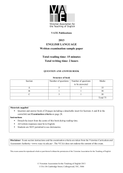 2013 ENGLISH LANGUAGE Written examination sample paper