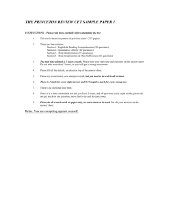 THE PRINCETON REVIEW CET SAMPLE PAPER 1