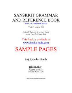 SAMPLE PAGES SANSKRIT GRAMMAR AND REFERENCE BOOK This Book is available at