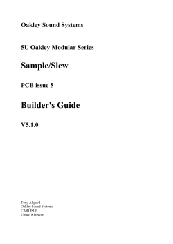 Sample/Slew Builder's Guide Oakley Sound Systems 5U Oakley Modular Series