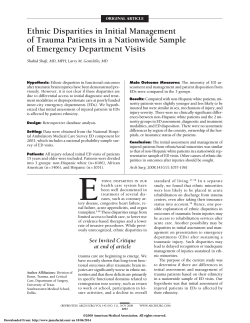 Ethnic Disparities in Initial Management of Emergency Department Visits