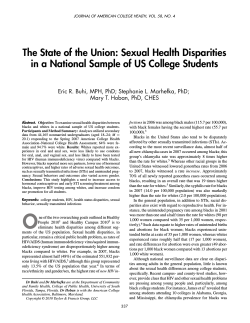 The State of the Union: Sexual Health Disparities