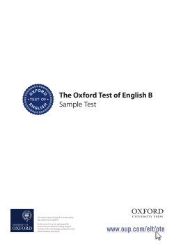 1 The Oxford Test of English B Sample Test www.oup.com/elt/ote