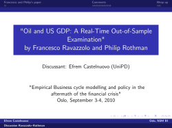 &#34;Oil and US GDP: A Real-Time Out-of-Sample Examination&#34;