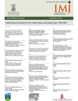 Irish Medical Journal Established 1867 Contents September 2007  Volume 100 Number 8