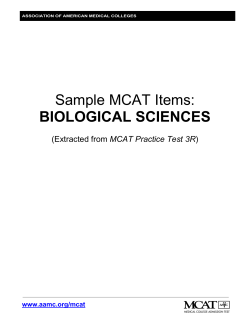 Sample MCAT Items: BIOLOGICAL SCIENCES  MCAT Practice Test 3R