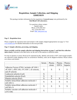 Requisition, Sample Collection, and Shipping ADHESION