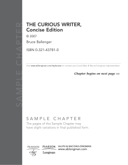 SAMPLE CHAPTER THE CURIOUS WRITER, Concise Edition