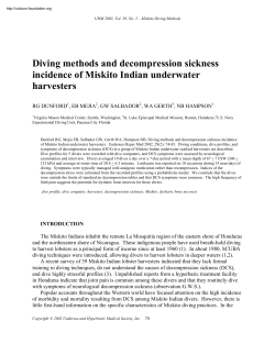 Diving methods and decompression sickness incidence of Miskito Indian underwater harvesters