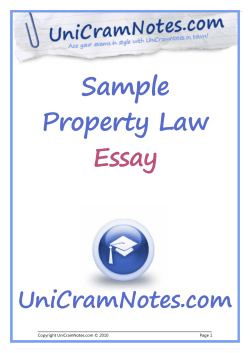 Sample Property Law Essay