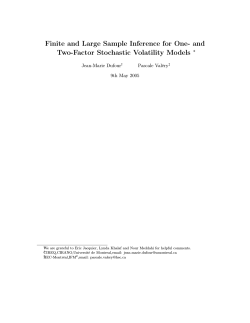 Finite and Large Sample Inference for One- and ∗ Jean-Marie Dufour