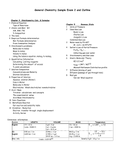 General Chemistry Sample Exam 2 and Outline