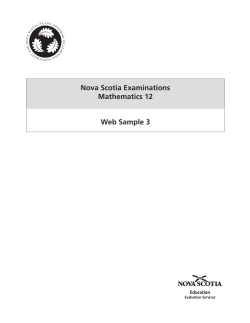 Nova Scotia Examinations Mathematics 12 Web Sample 3