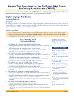 Sample Test Questions for the California High School Proﬁcency Examination (CHSPE)