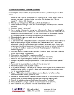 Sample Medical School Interview Questions