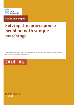 Solving the nonresponse problem with sample matching? Discussion Paper