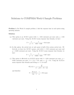 Solutions to COMP9334 Week 6 Sample Problems
