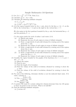 Sample Mathematics 116 Questions