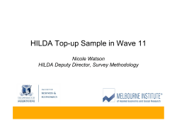 HILDA Top-up Sample in Wave 11 Nicole Watson