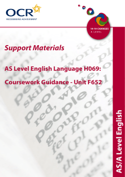 el English ev AS/A L Support Materials