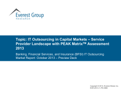 – Service Topic: IT Outsourcing in Capital Markets Assessment