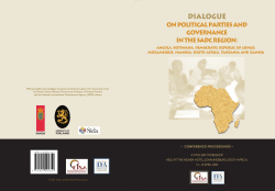 DIALOGUE ON POLITICAL PARTIES AND GOVERNANCE IN THE SADC REGION:
