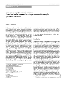 Perceived social support in a large community sample ORIGINAL PAPER