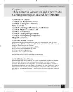 Settlement They Came to Wisconsin and They&rsquo;re Still Coming: Immigration and Chapter 6