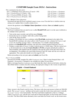 COMP1000 Sample Exam 2013s1 - Instructions