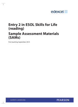 Pearson Edexcel Level 1 Entry 2 in ESOL Skills for Life