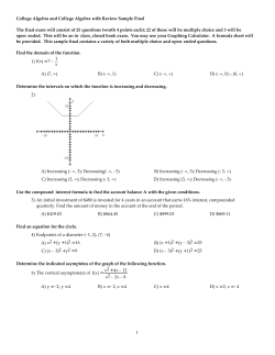 College Algebra and College Algebra with Review Sample Final