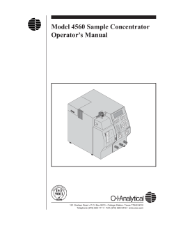 Model 4560 Sample Concentrator Operator’s Manual