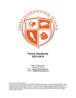 Parent Handbook 2013-2014  3940 Cascade Road