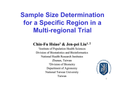 Sample Size Determination for a Specific Region in a Multi-regional Trial Chin