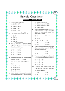 Sample  Questions 11  SECTION A - MATHEMATICS