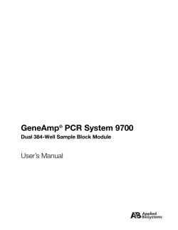 GeneAmp PCR System 9700 User’s Manual 384-Well Sample Block Module