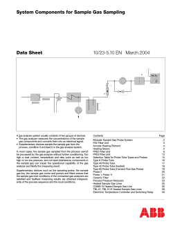 System Components for Sample Gas Sampling Data Sheet