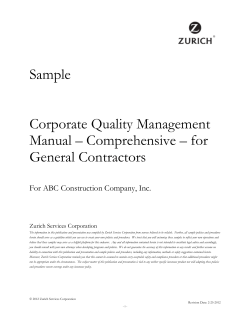 Sample Corporate Quality Management Manual – Comprehensive – for