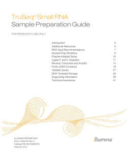 TruSeq Small RNA Sample Preparation Guide ®